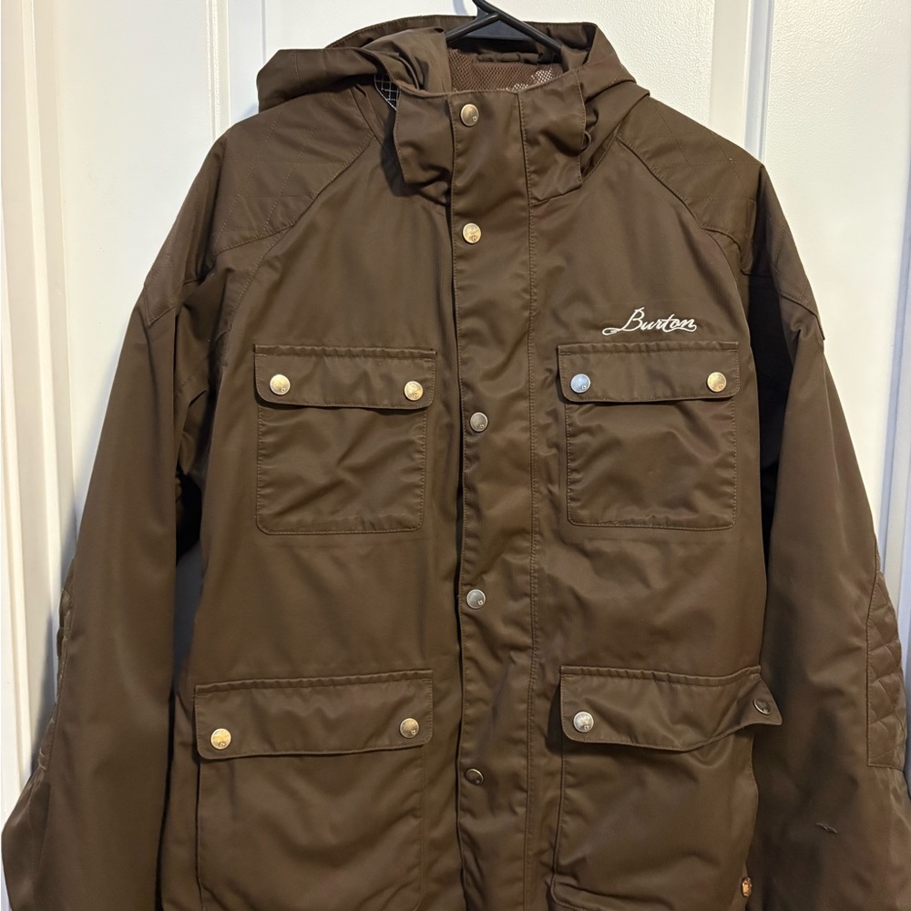 Burton Women’s Dark Brown Ski Jacket with Bright Orange Interior